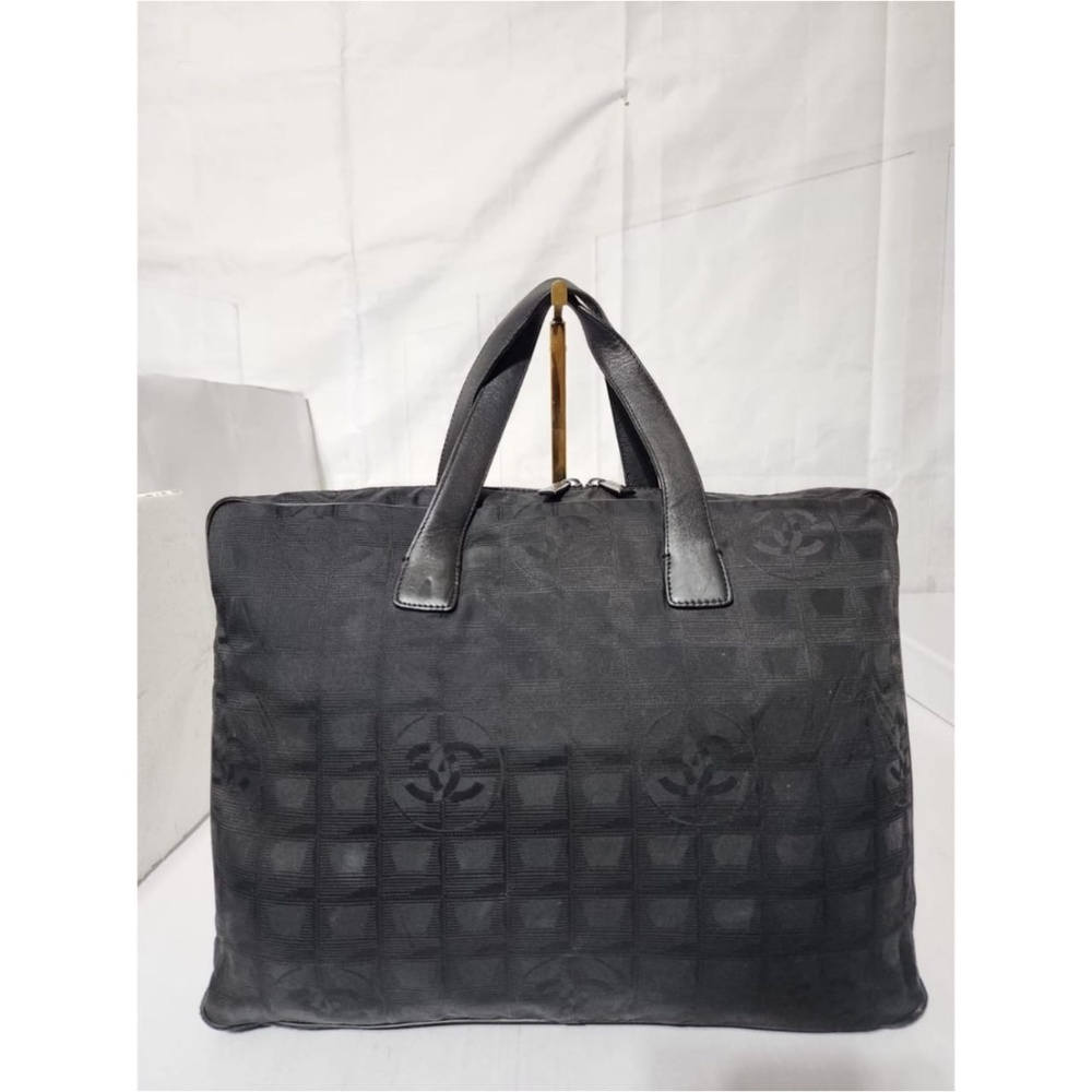 Authentic Chanel Travel Ligne Laptop Case Black